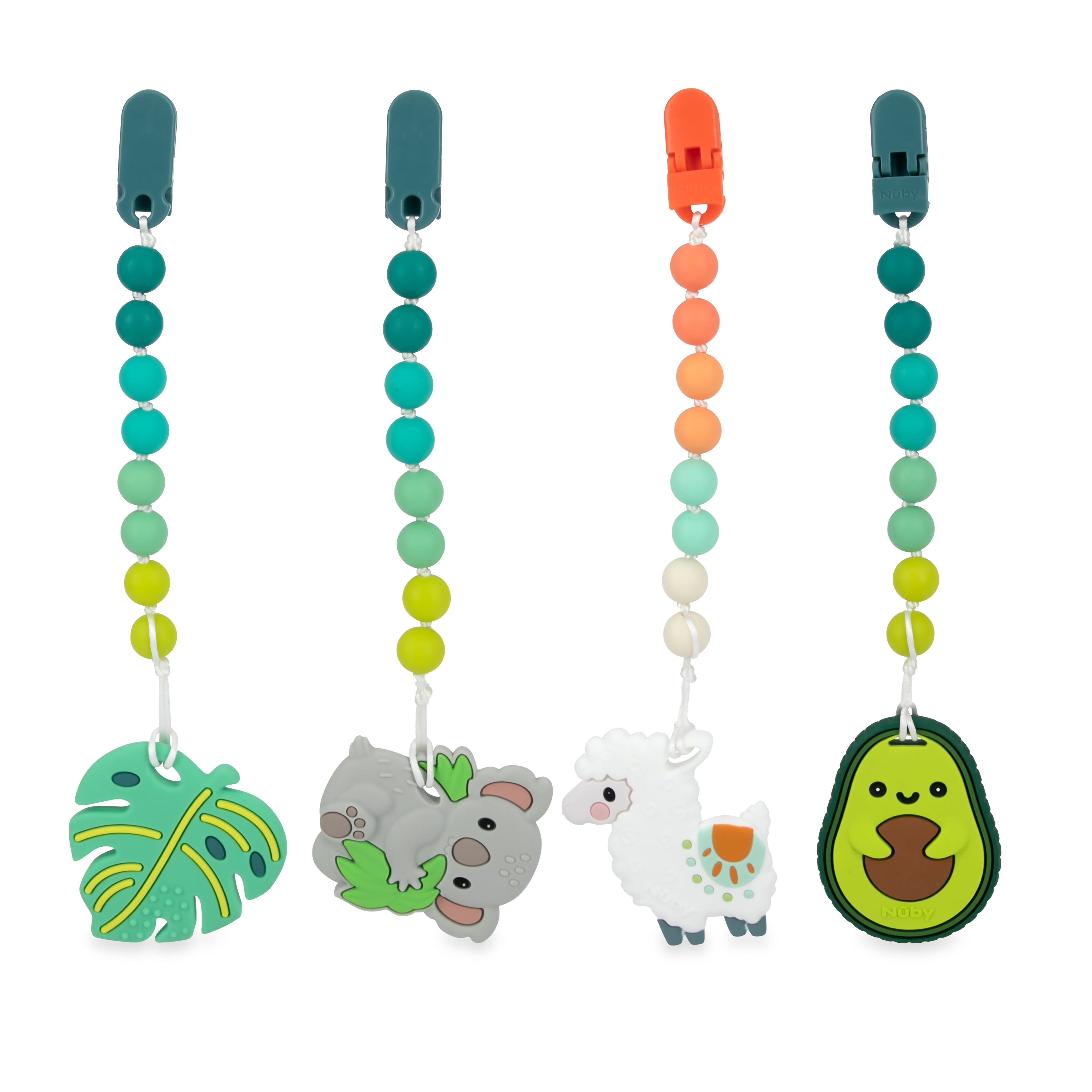 Silicone Teether with Pacifier Clip | Llama